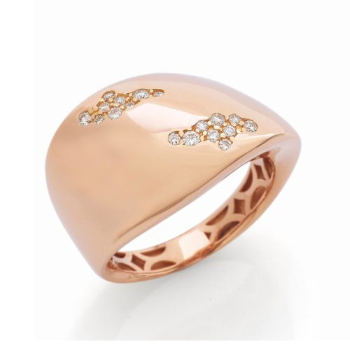 Ring aus 18 Kt Gold mit Diamant-Pavé - AD846
