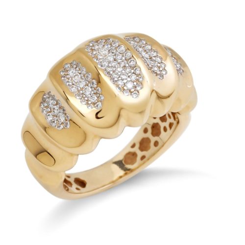 Ring aus 18 Kt Gold mit Diamant-Pavé - AD965