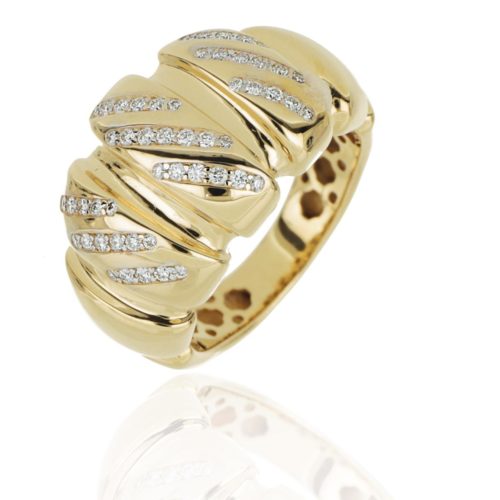 Ring aus 18 Kt Gold mit Diamant-Pavé - AD967