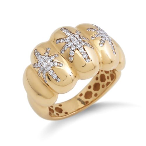 Ring aus 18 Kt Gold mit Diamant-Pavé - AD969