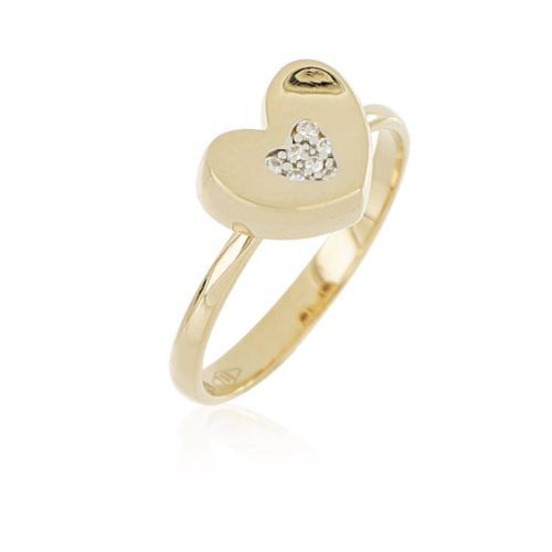 Herzring aus Gold mit Diamanten - AD979