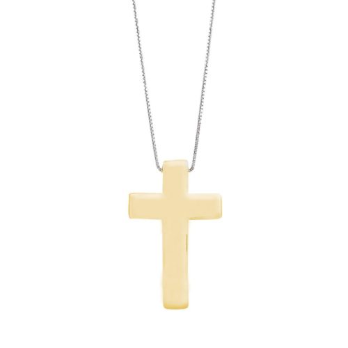 Halskette, Kette aus Weißgold und Kreuz aus 18 Kt Gelbgold - CEA2718-LO