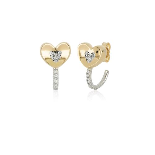 Herzohrringe aus Gold mit Diamanten - OD856
