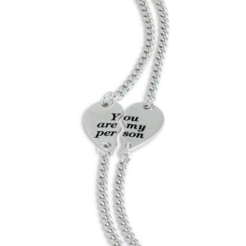 2 Herzarmbänder aus rhodiniertem 925er Silber - Das perfekte Geschenk zum Valentinstag - ZBR633-MB
