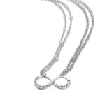 Zwei rhodinierte Silberhalsketten - Das perfekte Geschenk zum Valentinstag - ZCL1356-MB