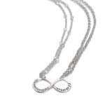 Zwei Halsketten aus rhodiniertem Silber (eine mit einem Diamanten) - Das perfekte Geschenk zum Valentinstag - ZCL1357-MB