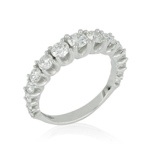 Abgestufter Eternity-Ring aus 18-karätigem Gold mit weißen Diamanten - ADF269DB