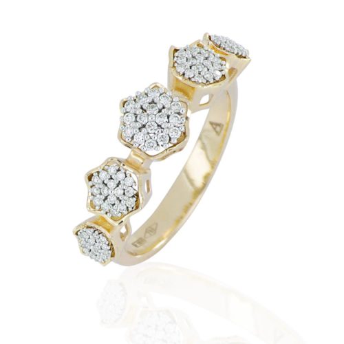 Ring aus 18-karätigem Gold mit Diamanten und Edelsteinen - AD1116/DB