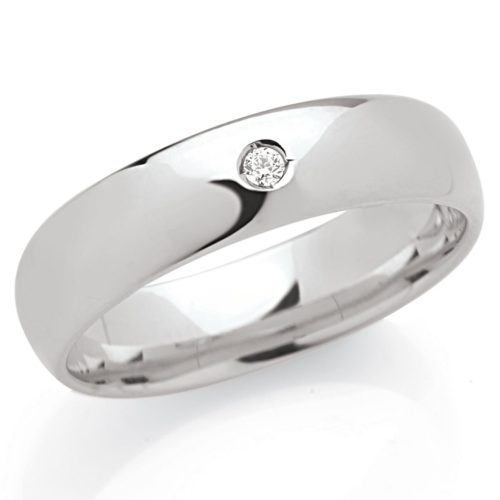Ehering aus 18 Kt Gold mit 5 mm breitem Diamant - ADF039P