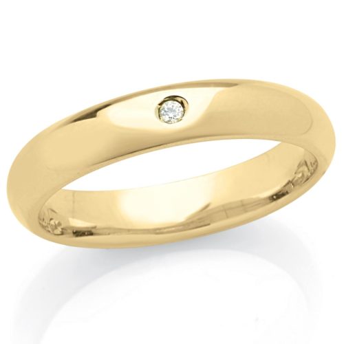 Ehering aus 18 Kt Gold mit 4 mm breitem Diamanten - ADF042P