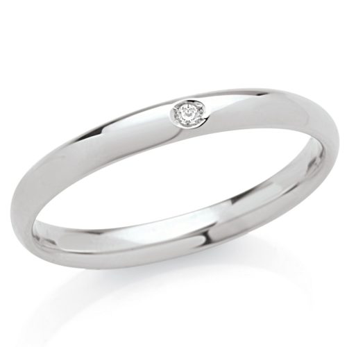 Ehering aus 18 Kt Gold mit einem 2,5 mm breiten Diamanten - ADF051P
