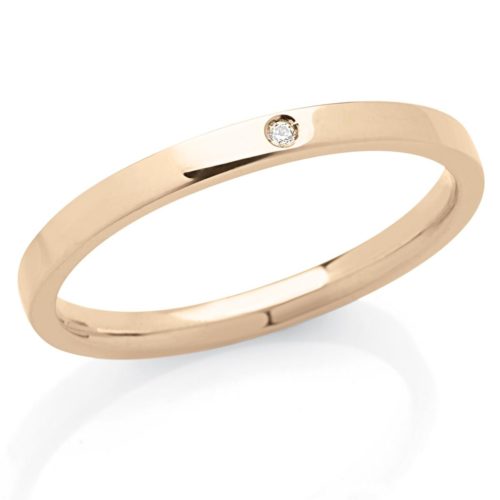 Ehering aus 18 Kt Gold mit 2 mm breitem Diamanten - ADF174P