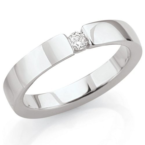 Ehering aus 18 Kt Gold mit 4 mm breitem Diamanten - ADF361P