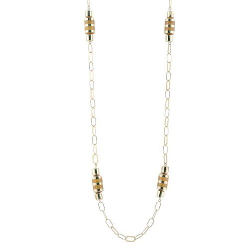 Halskette aus 925er Silber, vergoldet und emailliert - ZCL891-MG