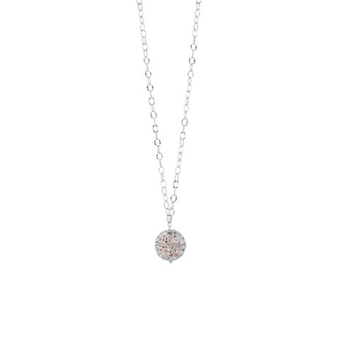 Chanel-Halskette aus rhodiniertem und rosévergoldetem 925er Silber - ZCL956-LH