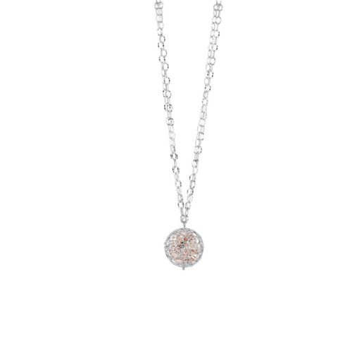 Chanel-Halskette aus rhodiniertem und rosévergoldetem 925er Silber - ZCL957-LH