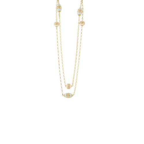 Halskette aus 925er Silber, vergoldet und emailliert - ZCL965-MG