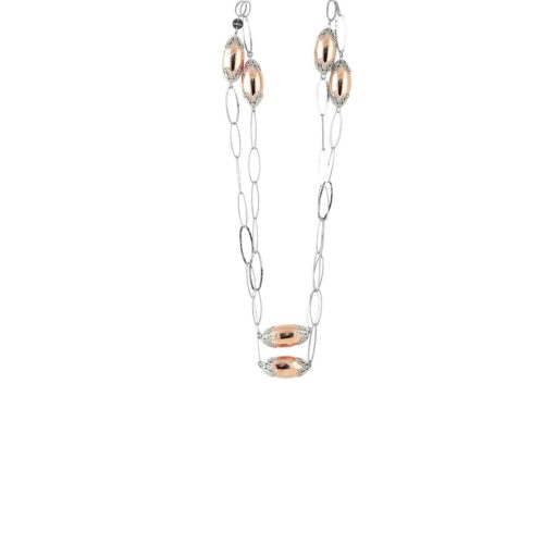 Chanel-Halskette aus rhodiniertem und rosévergoldetem 925er Silber - ZCL970-LH