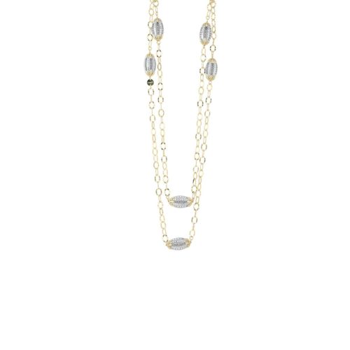 Chanel-Halskette aus vergoldetem und rhodiniertem 925er Silber - ZCL978-LN