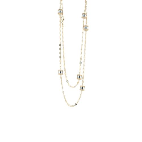 Chanel-Halskette aus vergoldetem und rhodiniertem 925er Silber - ZCL981-LN