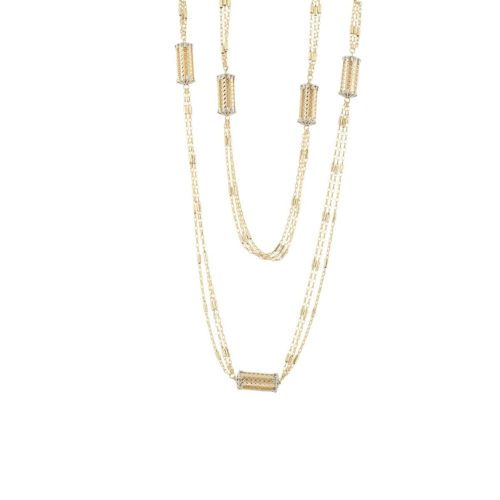 Chanel-Halskette aus vergoldetem und rhodiniertem 925er Silber - ZCL985-LN