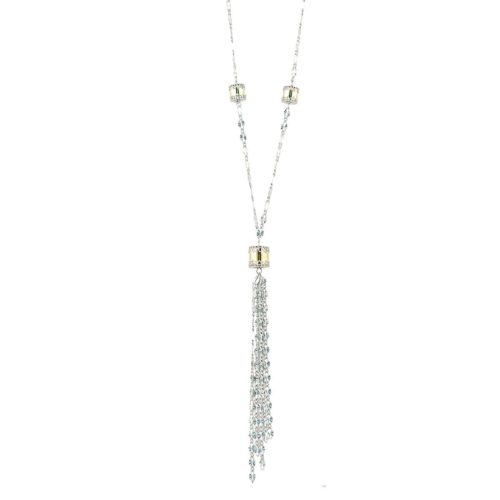 Halskette aus 925er rhodiniertem und vergoldetem Silber - ZCL987-LN