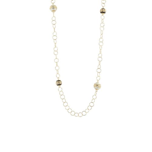 Halskette aus 925er Silber vergoldet und emailliert - ZCL995-MG