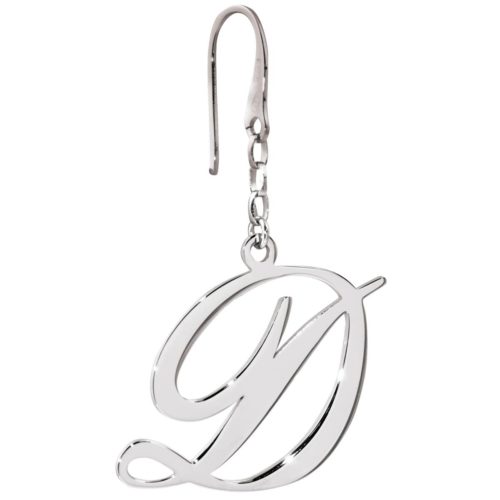 Einzelner Ohrring aus 925er rhodiniertem Silber mit kleiner Initiale - Alle Initialen verfügbar - ZO01/IN