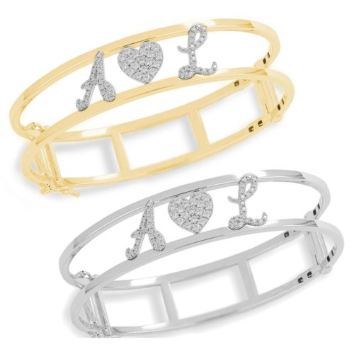 Armband mit Zirkonia-Initialen in Kursivschrift - ZBS5