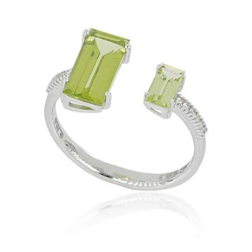 Ring aus 18 Kt Weißgold mit Diamanten und Edelsteinen - AD1000/