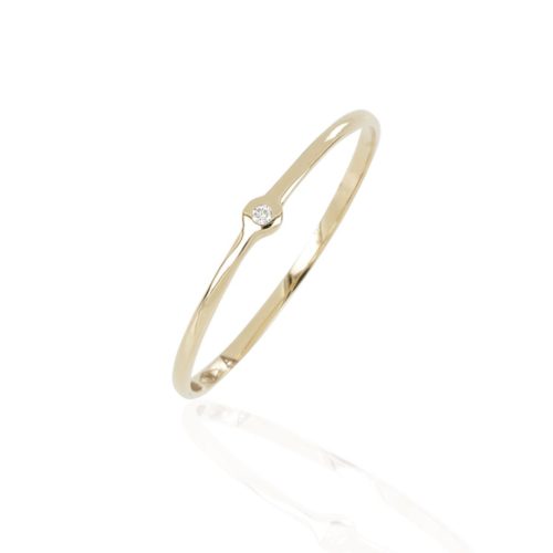 Ring aus 18-karätigem Gold mit natürlichem weißen Diamanten - AD1118