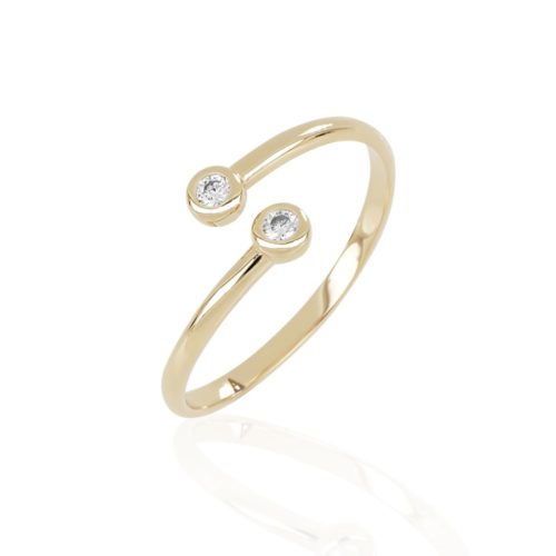 Ring aus 18-karätigem Gold mit natürlichen weißen Diamanten - AD1156