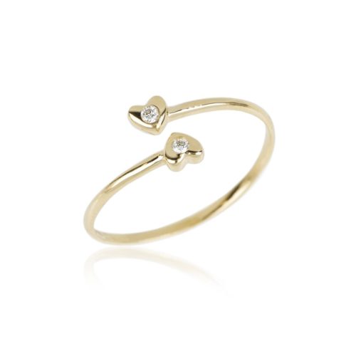 Ring aus 18-karätigem Gold mit natürlichen weißen Diamanten - AD1234