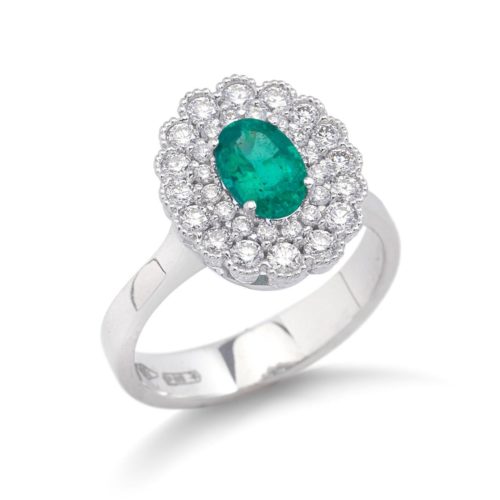 Ring aus 18-karätigem Gold mit Diamanten und Edelsteinen - AD528