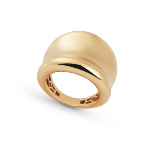 Hohlbandring aus 18 Kt poliertem Gelbgold - AP003-LG