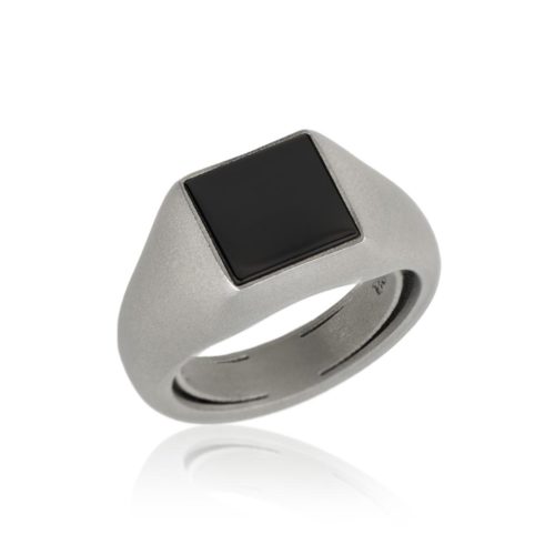 Chevalier-Ring aus Titan mit Mittelstein - AT29