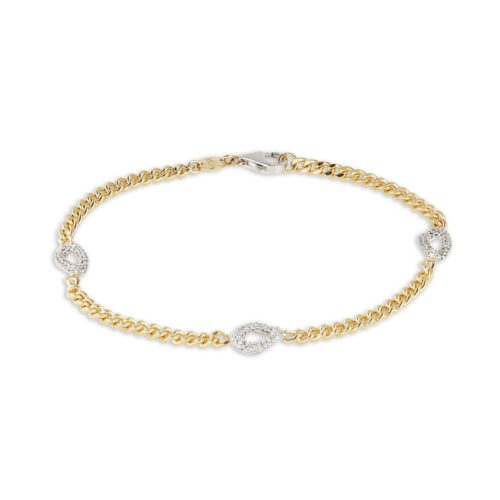 Armband aus 18-karätigem Gelbgold mit natürlichen weißen Diamanten - BD221-LN