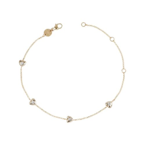Armband aus 18-karätigem Gold mit natürlichen weißen Diamanten - BD223