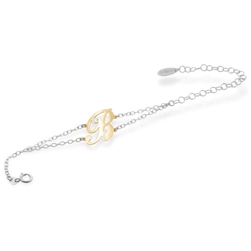 Armband aus 18-karätigem Gold mit anpassbarer Initiale und Diamant - BDA001/IN