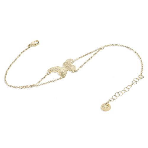 Armband mit Schmetterling aus 18 Kt satiniertem Gelbgold - BEA334-LG