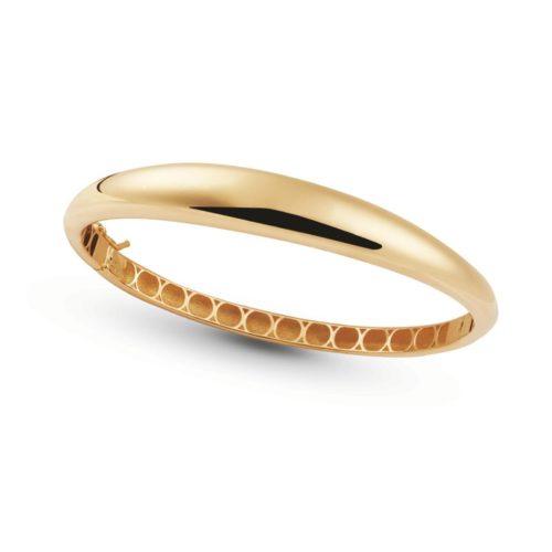 Polierter runder Armreif aus 18 Kt Gelbgold - BP006-LG