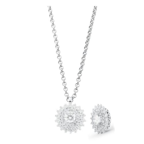 Halskette aus 18 Kt Weißgold mit Diamant-Pavé - CD273/DB