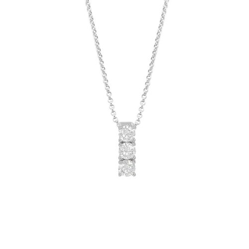 Trilogie-Halskette aus 18 Karat Gold mit Diamanten - CD635-LB