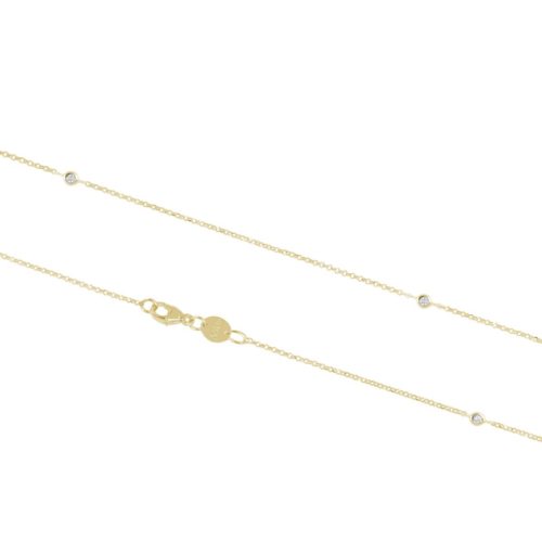 Halskette aus 18-karätigem Gold mit natürlichen weißen Diamanten - CD726