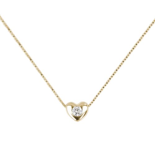 18 Karat Goldhalskette mit natürlichem weißen Diamanten - CD763