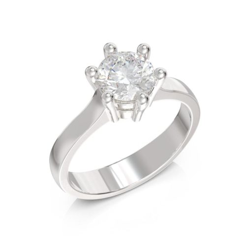 6-Krappen-Solitärring mit Diamant