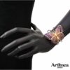 Großes Schmetterlings-Armband aus Silber mit handgefertigter Emaille