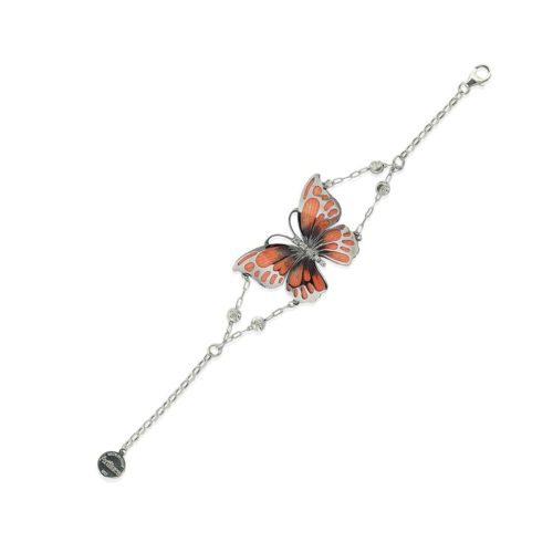Schmetterlingsarmband aus Silber mit handgefertigter Emaille