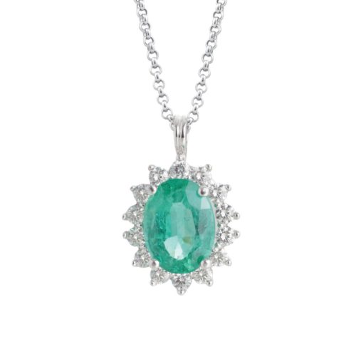 Halskette mit Diamanten und Edelsteinen