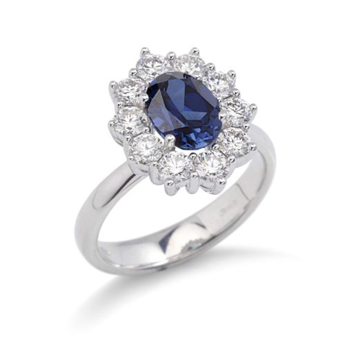 Goldring mit Diamanten und Edelsteinen